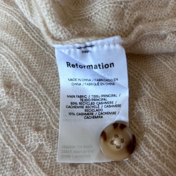 NWT Reformation Giusta Oversized Cashmere Cardigan eco beige large - Picture 6 of 10